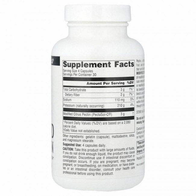 Source Naturals, PectImmune, модифицированный цитрусовый пектин, 750 мг, 120 капсул Source Naturals, PectImmune, модифицированный цитрусовый пектин, 750 мг, 120 капсул