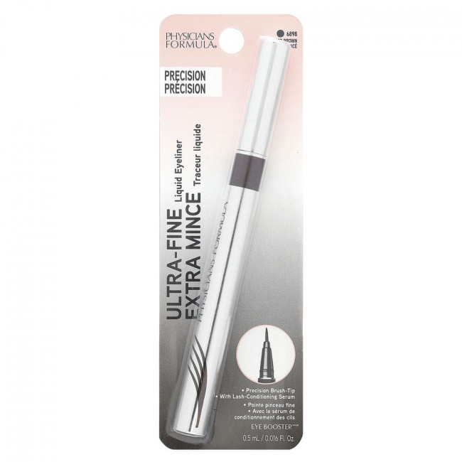 Physicians Formula, Eye Booster, ультратонкая жидкая подводка для глаз с ухаживающей сывороткой для ресниц, темно-коричневая, 0,5 мл (0,016 жидк. унции)