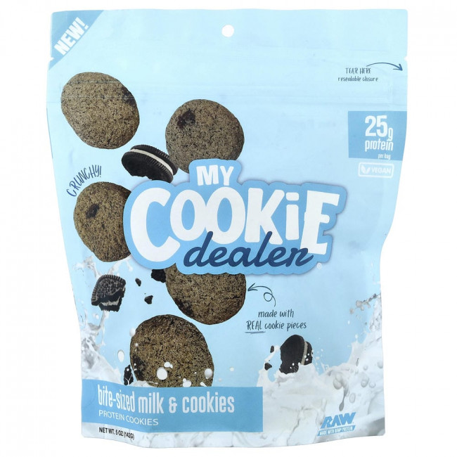 Протеиновое печенье My Cookie Dealer, миниатюрные протеиновые печенья, молоко и печенье, 142 г (5 унций)