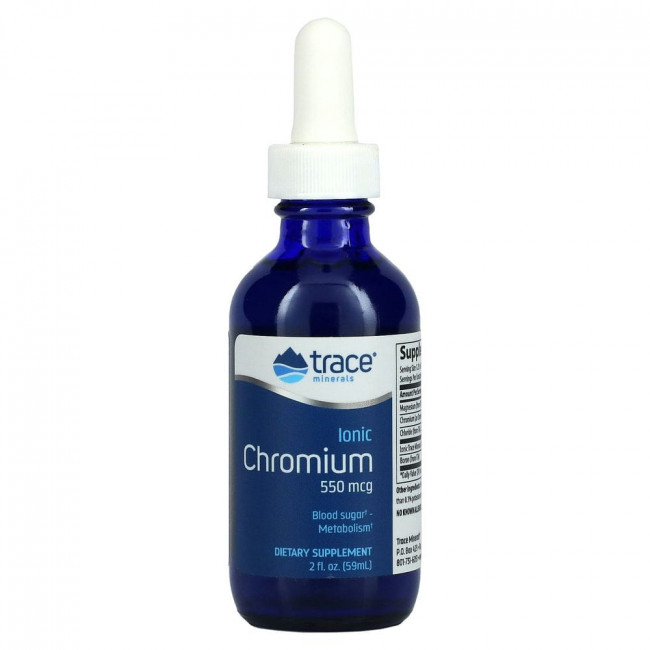 Trace Minerals ®, Ионный хром, 550 мкг, 59 мл (2 жидкие унции)