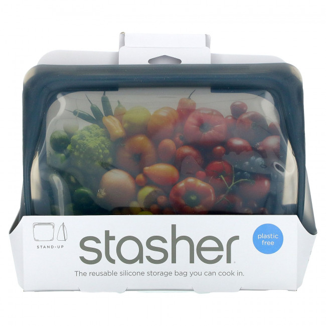 Stasher, Stand Up Bag, серый, 1,7 л (56 жидк. унций) Stasher, Stand Up Bag, серый, 1,7 л (56 жидк. унций)