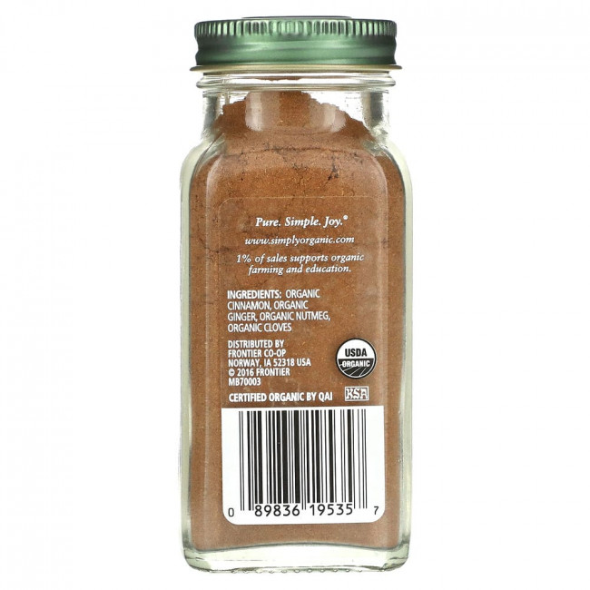 Simply Organic, Тыквенная приправа, 1,94 унции (55 г) Simply Organic, Тыквенная приправа, 1,94 унции (55 г)