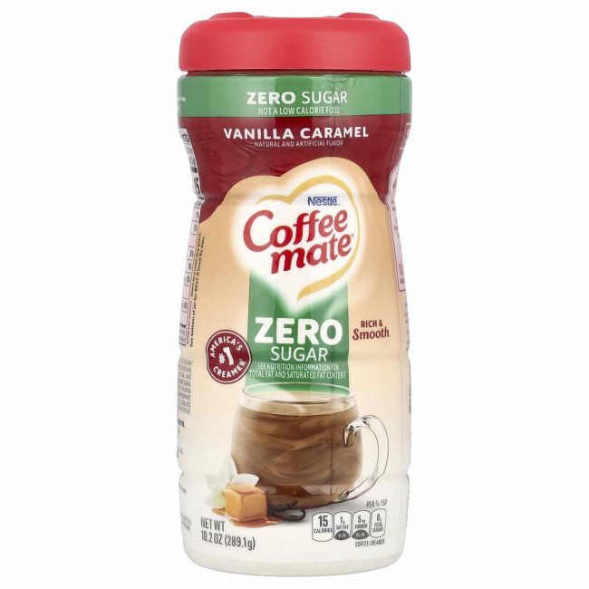 Coffee Mate, Кофейные сливки в порошке, без сахара, ваниль и карамель, 289,1 г (10,2 унции) Coffee Mate, Кофейные сливки в порошке, без сахара, ваниль и карамель, 289,1 г (10,2 унции)