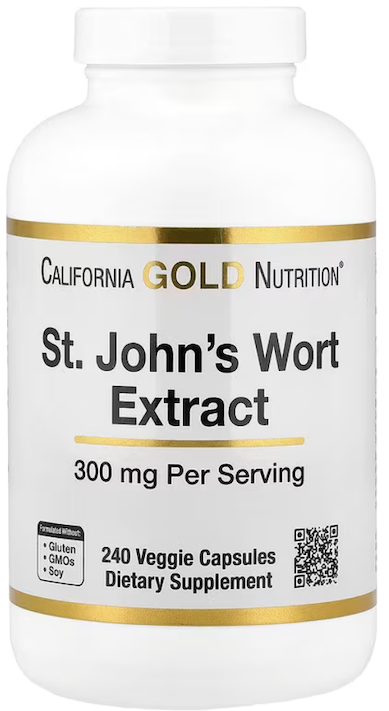 California Gold Nutrition, экстракт зверобоя, 300 мг, 240 растительных капсул
