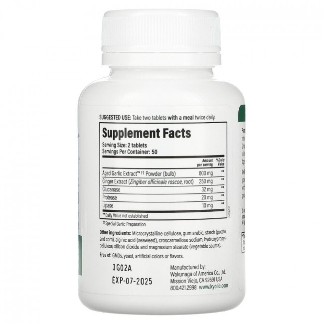 Kyolic, Kyolic Formula 102, Candida Cleanse & Digestion, 100 Vegetarian Tablets Kyolic, Kyolic Formula 102, Candida Cleanse & Digestion, 100 Vegetarian Tablets