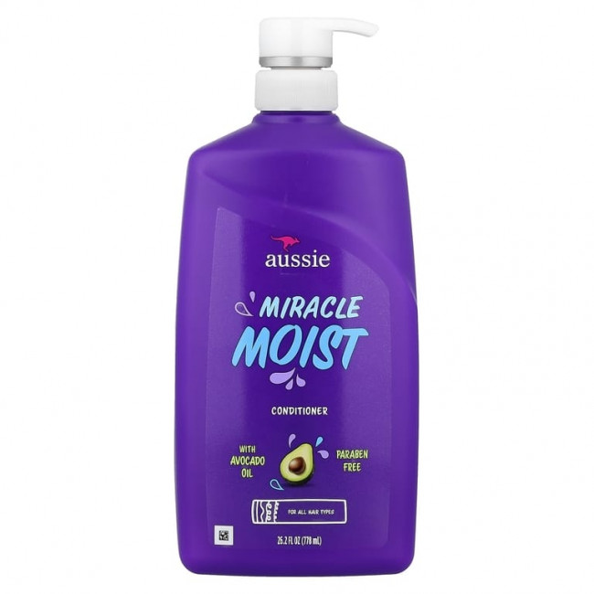 Aussie, Miracle Moist, кондиционер с маслом авокадо, для всех типов волос, 778 мл (26,2 жидк. унции)