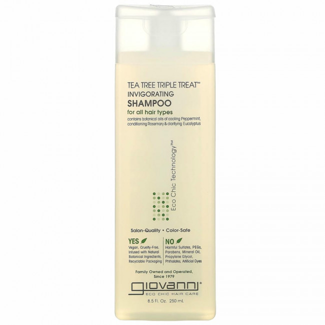 Giovanni, Tea Tree Triple Treat, укрепляющий шампунь, для всех типов волос, 250 мл (8,5 жидк. унции) Giovanni, Tea Tree Triple Treat, укрепляющий шампунь, для всех типов волос, 250 мл (8,5 жидк. унции)