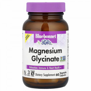 Bluebonnet Nutrition, Глицинат магния, 60 растительных капсул