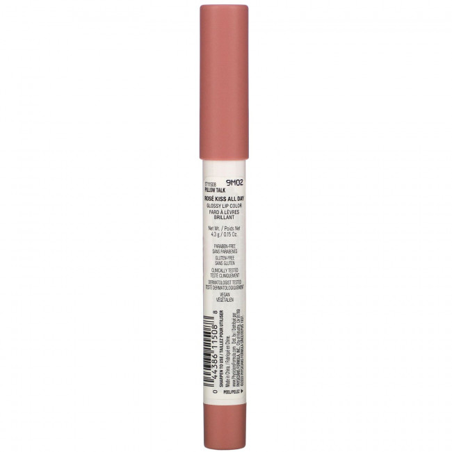 Physicians Formula, Rose Kiss All Day, глянцевая губная помада, оттенок Pillow Talk, 4,3 г (0,15 унции)