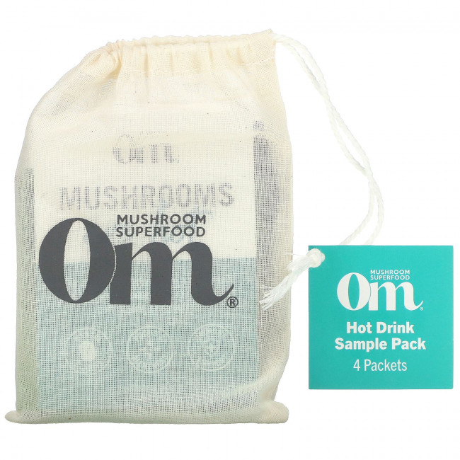 Om Mushrooms, Образец горячего напитка, горячий шоколад, латте матча, кофе, смесь кофейного латте, 4 пакетика