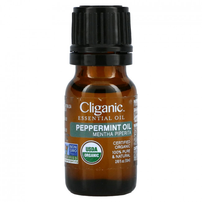 Cliganic, на 100% чистое эфирное масло, перечная мята, 10 мл (0,33 жидк. унции)