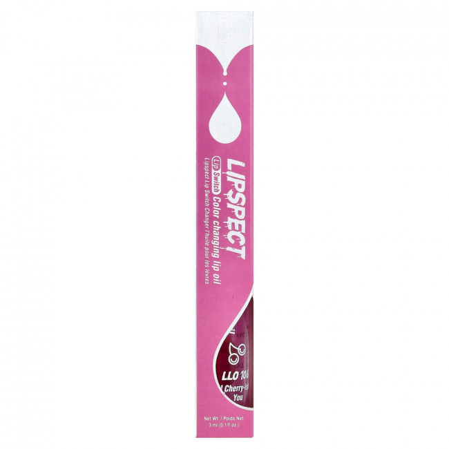 J.Cat Beauty, Lipspect Lip Switch, масло для губ, меняющее цвет, LLO106 I Cherry-ish You, 0.1 fl oz (3 ml)