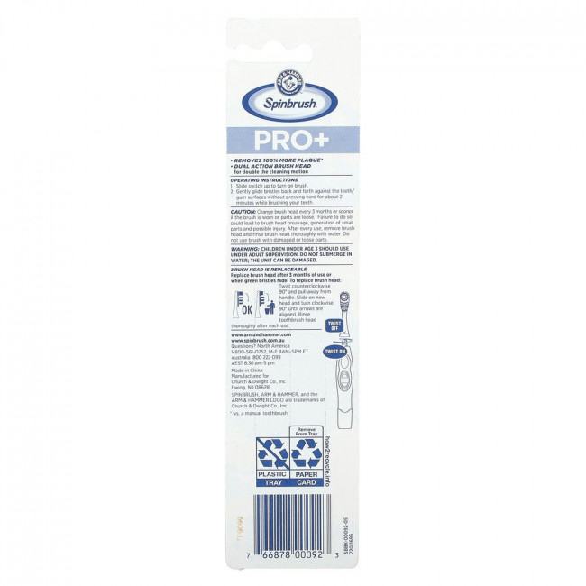 Spinbrush, Pro +, Deep Clean, Replacement Brush Heads, Soft, 2 Brush Heads