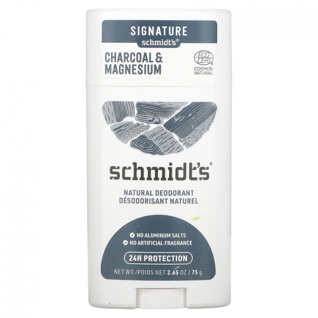 Schmidt's, Натуральный дезодорант, древесный уголь и магний, 75 г (2,65 унции)