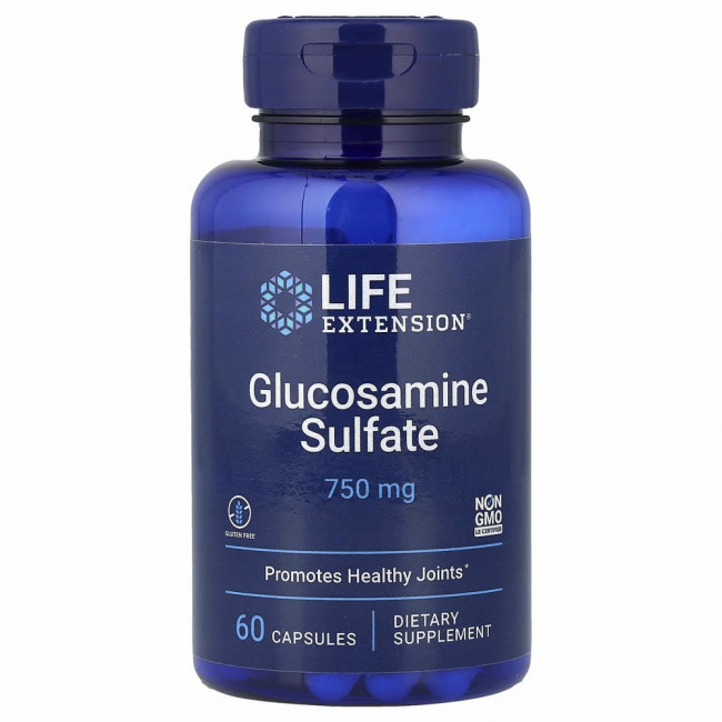 Life Extension, Сульфат глюкозамина, 750 мг, 60 капсул