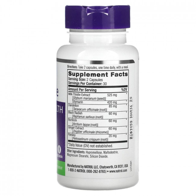 Natrol, Молочный чертополох, 262.5 мг, 60 капсул Natrol, Молочный чертополох, 262.5 мг, 60 капсул