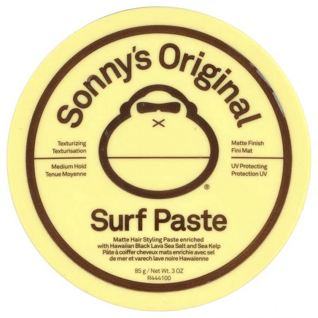 Sun Bum, Sonny's Original Surf Paste, матовая паста для укладки волос, средней фиксации, 85 г (3 унции)