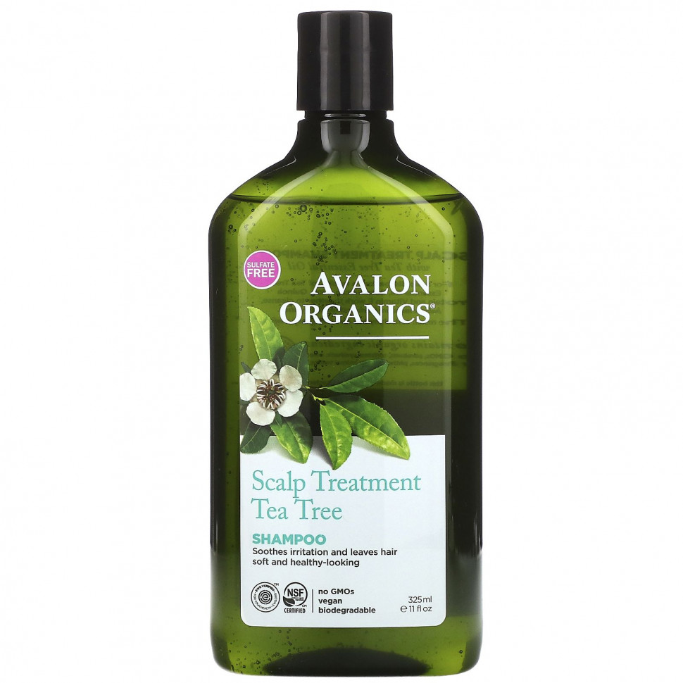 Avalon Organics, Шампунь для кожи головы, чайное дерево, 325 мл (11 жидк. унций) Avalon Organics, Шампунь для кожи головы, чайное дерево, 325 мл (11 жидк. унций)