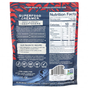 Laird Superfood, Superfood Creamer® + адаптогены, сладкие и сливочные, 227 г (8 унций)