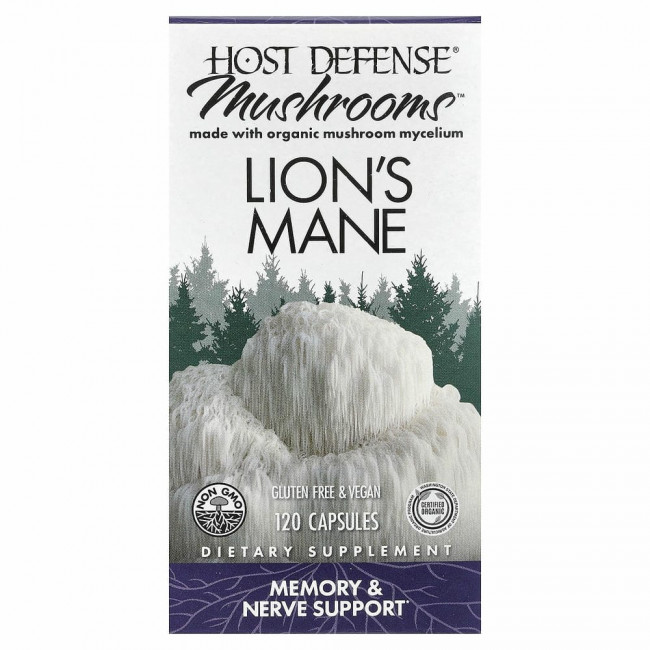 Fungi Perfecti, ежовик гребенчатый, поддержка памяти и нервной системы, 120 вегетарианских капсул
