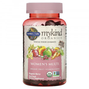 Garden of Life, MyKind Organics, мультивитамины для женщин, органические ягоды, 120 веганских жевательных таблеток Garden of Life, MyKind Organics, мультивитамины для женщин, органические ягоды, 120 веганских жевательных таблеток