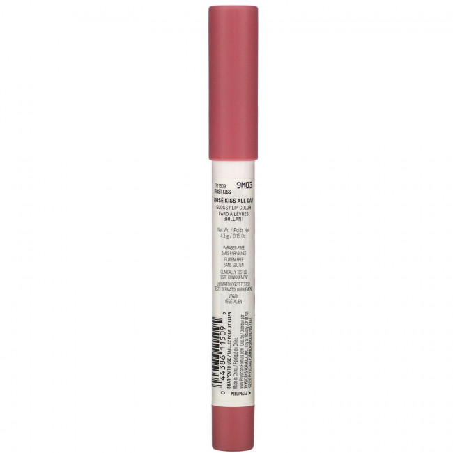 Physicians Formula, Rose Kiss All Day, глянцевая краска для губ, First Kiss, 4,3 г (0,15 унции)