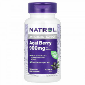 Natrol, Ягоды асаи, 500 мг, 75 вегетарианских капсул