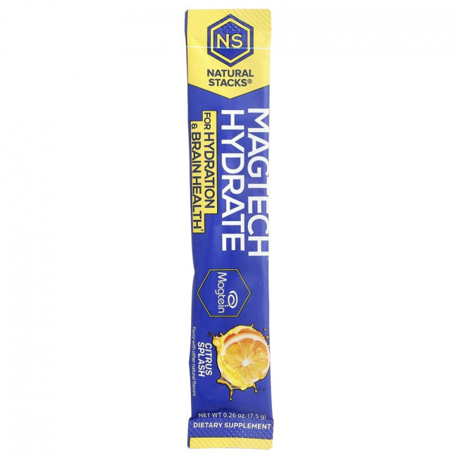 Natural Stacks, Magtech® Hydrate, Citrus Splash, 14 пакетиков-стиков, по 7,5 г каждый.