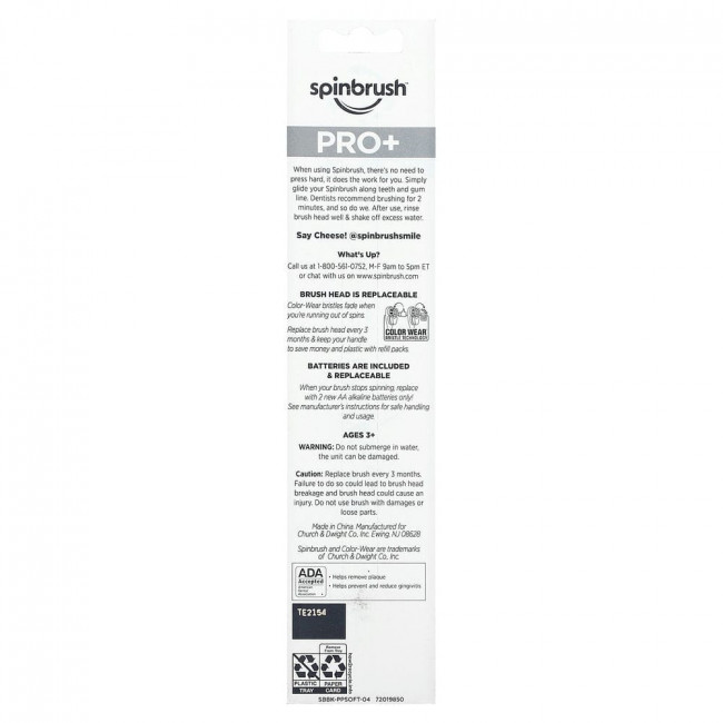 Spinbrush, Dual Brush Action Head, Powered Toothbrush, Soft, 1 Toothbrush