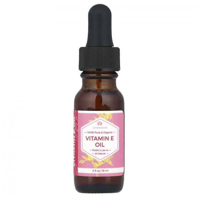 Leven Rose, 100% чистое и органическое масло витамина Е, 15 мл (0,5 жидких унций) (товар снят с производства)