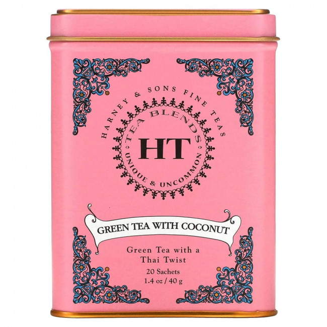 Harney & Sons, Green Tea with Thai Flavors, 20 Tea Sachets, 1.4 oz (40 g)