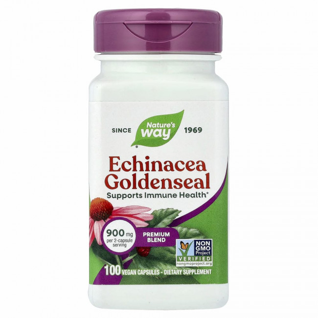 Nature's Way, Echinacea Goldenseal, 450 mg, 100 Vegan Capsules Nature's Way, Echinacea Goldenseal, 450 mg, 100 Vegan Capsules