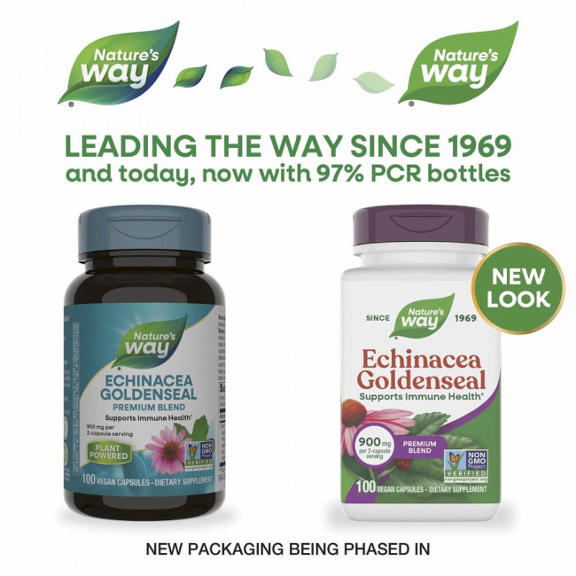 Nature's Way, Echinacea Goldenseal, 450 mg, 100 Vegan Capsules Nature's Way, Echinacea Goldenseal, 450 mg, 100 Vegan Capsules