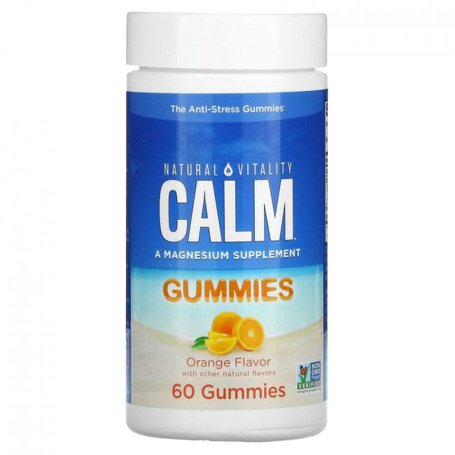 Natural Vitality, CALM, жевательные мармеладки против стресса, апельсин, 60 жевательных таблеток