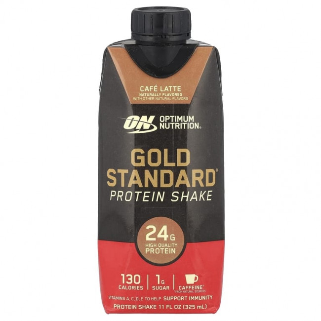 Optimum Nutrition, Gold Standard®, протеиновый коктейль, кофейный латте, 4 коробки по 325 мл (11 жидк. Унций) Optimum Nutrition, Gold Standard®, протеиновый коктейль, кофейный латте, 4 коробки по 325 мл (11 жидк. Унций)