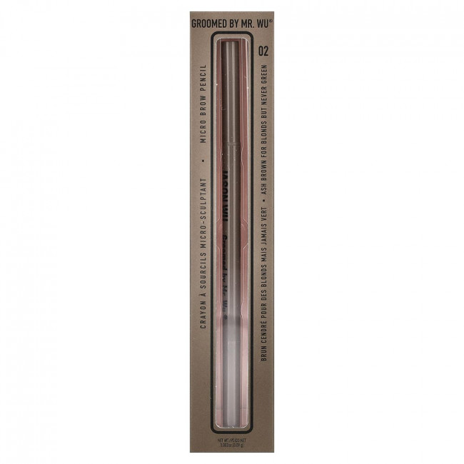 Карандаш для бровей Jason Wu, Groomed By Mr. Wu®, Micro Brow Pencil, 02 Medium, 0.003 унции (0.09 г)