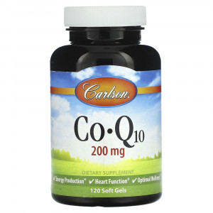 Carlson, Co-Q10, 200 мг, 120 мягких таблеток Carlson, Co-Q10, 200 мг, 120 мягких таблеток