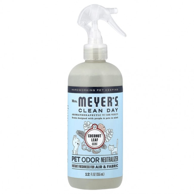 Mrs. Meyers Clean Day, нейтрализатор запаха домашних животных, лист кокоса, 355 мл (12 жидк. унций)