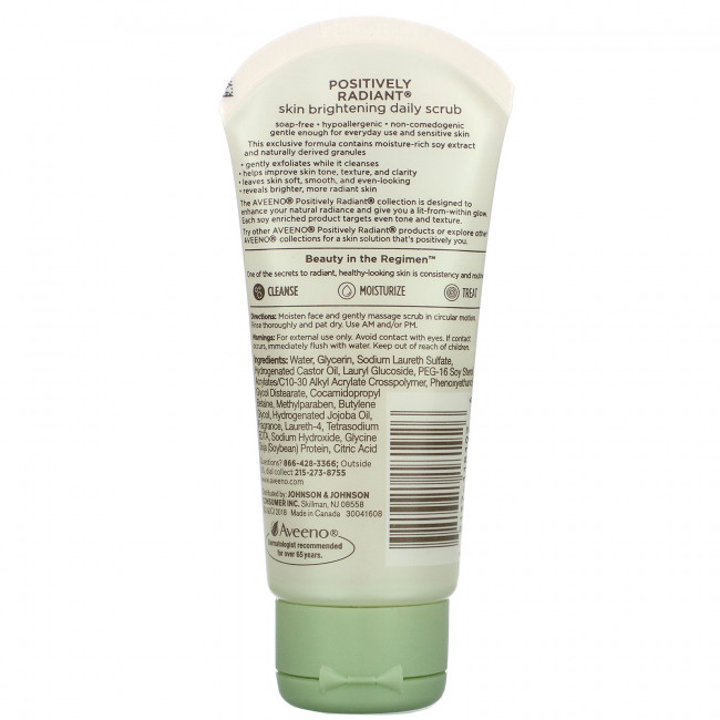 Aveeno, Active Naturals, Positively Radiant, осветляющий скраб для ежедневного применения, 56,7 г (2,0 унции)