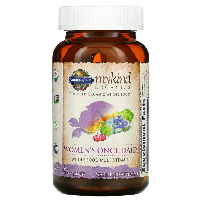 Garden of Life, KIND Organics, Women's Once Daily, 60 веганских таблеток