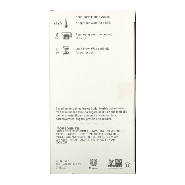 Tazo Teas, Passion, травяной чай, без кофеина, 20 чайных пакетиков, 52 г (1,8 унции)