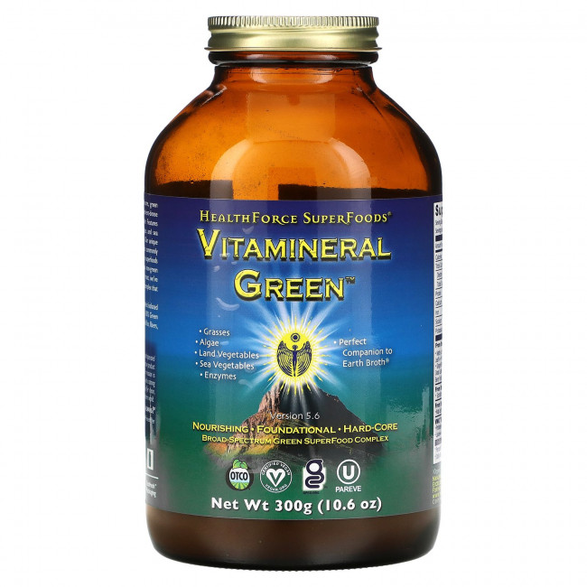 HealthForce Superfoods, Vitamineral Green, версия 5.5, 300 г (10,6 унции) HealthForce Superfoods, Vitamineral Green, версия 5.5, 300 г (10,6 унции)