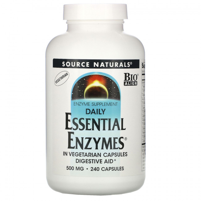 Source Naturals, Важнейшие вегетарианские ферменты на каждый день, 500 мг, 240 капсул Source Naturals, Важнейшие вегетарианские ферменты на каждый день, 500 мг, 240 капсул