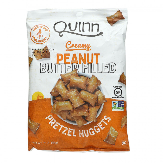 Quinn Popcorn, Подушечки с кремовой арахисовой пастой, 198 г (7 унций) Quinn Popcorn, Подушечки с кремовой арахисовой пастой, 198 г (7 унций)