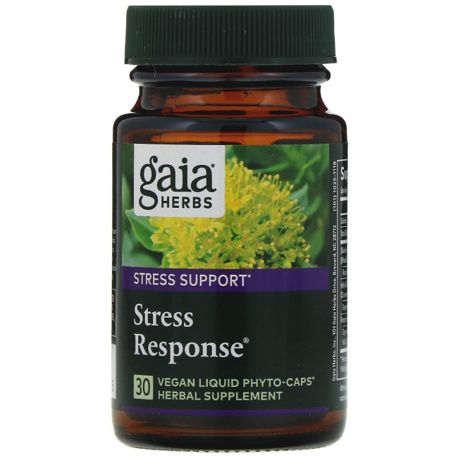 Gaia Herbs, Stress Response, 30 веганских жидких фито-капсул
