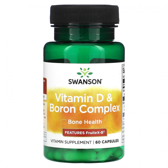 Swanson, Комплекс витамина D и бора, 60 капсул Swanson, Комплекс витамина D и бора, 60 капсул