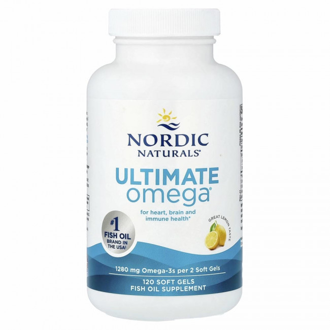 Nordic Naturals, Ultimate Omega, со вкусом лимона, 640 мг, 120 капсул Nordic Naturals, Ultimate Omega, со вкусом лимона, 640 мг, 120 капсул