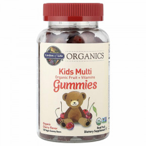 Garden of Life, MyKind Organics, детский мультивитамин, органический ароматизатор со вкусом вишни, 120 веганских жевательных конфет в форме мишек