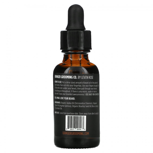 Leven Rose, 100% чистое органическое масло для бороды, с ароматом сандалового дерева, 1 ж. унц. (30 мл) Leven Rose, 100% чистое органическое масло для бороды, с ароматом сандалового дерева, 1 ж. унц. (30 мл)