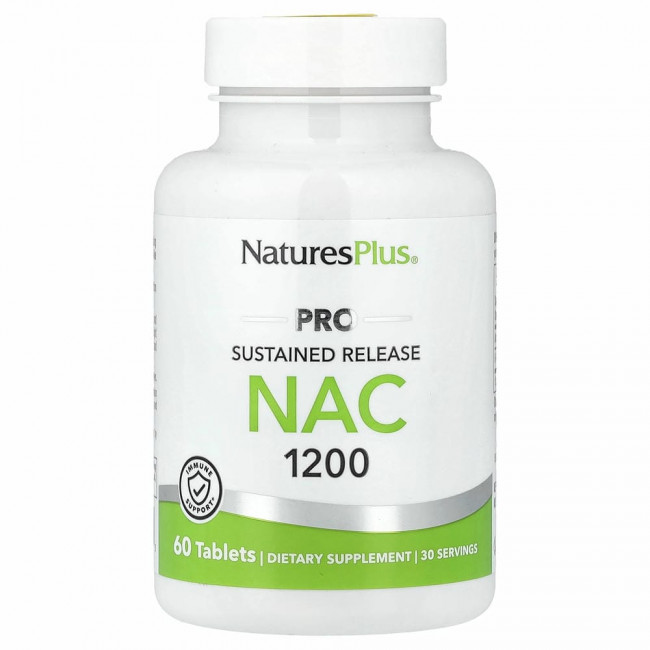 NaturesPlus, Pro NAC 1200, с замедленным высвобождением, 60 таблеток